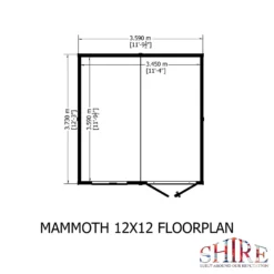 Shire 12 X 12ft Mammoth Double Door Garden Shed - Including Installation -Lifetime Sales 13505273 1514931996289579