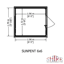 Shire 6 X 6ft Sun Pent Shed -Lifetime Sales 13505277 8774931991917154