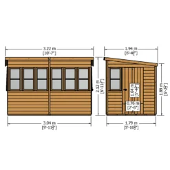 Shire 10 X 6ft Sun Pent Shed - Including Installation -Lifetime Sales 13505281 1844933734732687