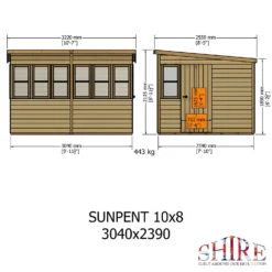 Shire 10 X 8ft Sun Pent Shed -Lifetime Sales 13505288 7694933734226863
