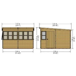 Shire 10 X 10ft Sun Pent Shed - Including Installation -Lifetime Sales 13505295 1614933733677833