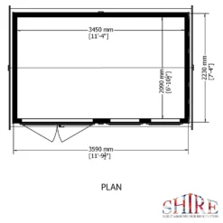 Shire 12 X 7ft Double Door Garden Office -Lifetime Sales 13505330 1454931200066179