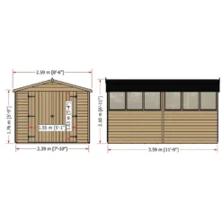Shire 12x8ft Overlap Garden Shed No Windows - Including Installation -Lifetime Sales 13508670 2024926478513206