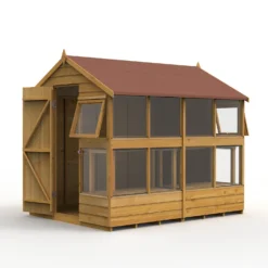 Forest Garden Shiplap Tongue & Groove Dip Treated 8x6 Wooden Potting Shed