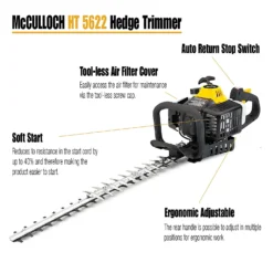 McCulloch HT5622 Petrol Hedge Trimmer -Lifetime Sales 13524822 1964936893562440