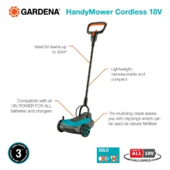 GARDENA 18V HandyMower Cordless Lawn Mower - 22cm -Lifetime Sales 13524837 2024958391525054
