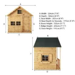 Country Living 7ft X 5ft Premium Sandon Double Storey Playhouse With Veranda Painted + Installation - Thorpe Towers Grey -Lifetime Sales 13554911 1634949332269456