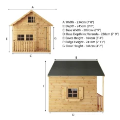 Country Living 7ft X 7ft Premium Sandon Double Storey Playhouse With Veranda Painted + Installation - Thorpe Towers Grey 17 Country Living 7ft X 7ft Premium Sandon Double Storey Playhouse With Veranda Painted + Installation - Thorpe Towers Grey -Lifetime Sales 13554916 1134949332024176