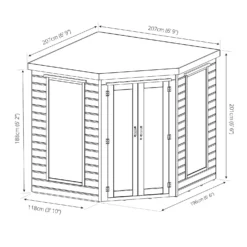 Country Living Premium Ribble 7ft X 7ft Corner Summerhouse Painted + Installation - Aurora Green 15 Country Living Premium Ribble 7ft X 7ft Corner Summerhouse Painted + Installation - Aurora Green -Lifetime Sales 13554920 2124945631561697