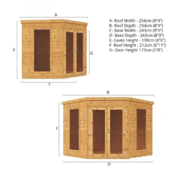 Country Living Premium Ribble 8ft X 8ft Corner Summerhouse Painted + Installation - Aurora Green 15 Country Living Premium Ribble 8ft X 8ft Corner Summerhouse Painted + Installation - Aurora Green -Lifetime Sales 13554926 2424945632334647