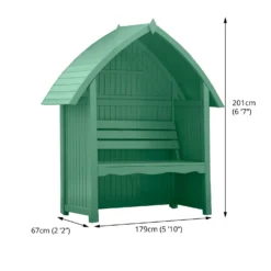 Country Living Wilmcote Arbour Seat Painted + Installation - Aurora Green -Lifetime Sales 13554932 1114942011019116