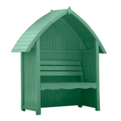 Country Living Wilmcote Arbour Seat Painted + Installation - Aurora Green
