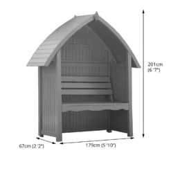 Country Living Wilmcote Arbour Seat Painted + Installation - Thorpe Towers Grey -Lifetime Sales 13554933 1704942010426295