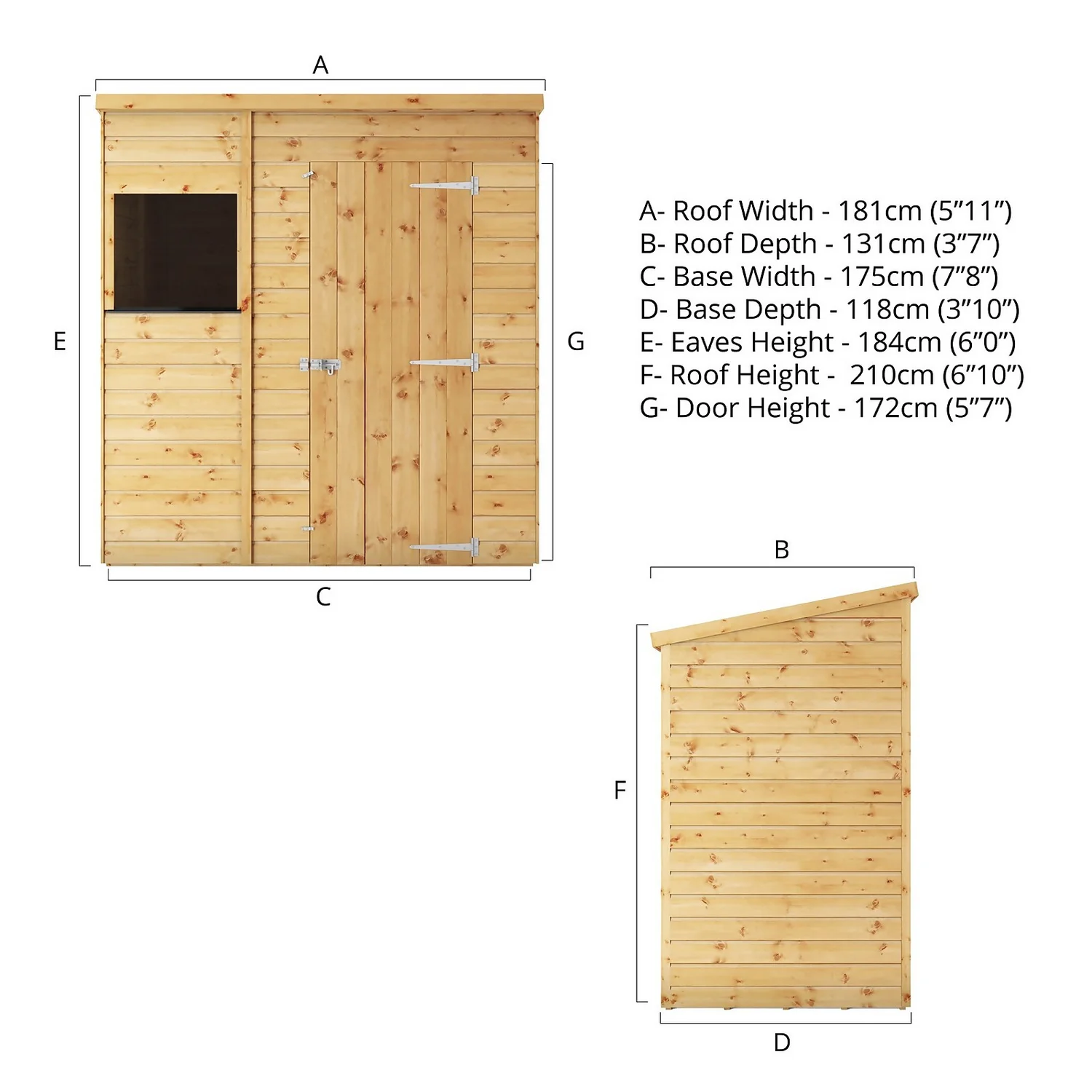 Mercia 6ft X 4ft Premium Shiplap Pent Shed 9 Mercia 6ft X 4ft Premium Shiplap Pent Shed - Image 7