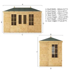 Mercia 12ft X 6ft Premium Clover Summerhouse -Lifetime Sales 13555825 9004941758382504