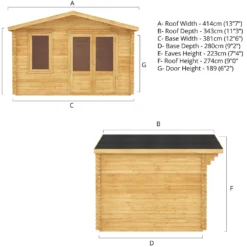 Mercia 4m X 3m Garden Retreat Log Cabin 44mm -Lifetime Sales 13555830 1905025546380256