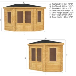 Mercia 3m X 3m Corner Log Cabin 28mm -Lifetime Sales 13555836 1805025546556599