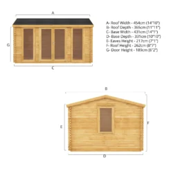 Mercia 4.5m X 3.5m Home Office Log Cabin 34mm -Lifetime Sales 13555844 1775025545333532