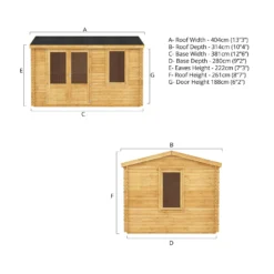 Mercia 4m X 3m Home Office Log Cabin 44mm -Lifetime Sales 13555848 1305025545238927