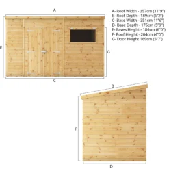 Mercia 12ft X 6ft Premium Shiplap Pent Shed -Lifetime Sales 13555860 5964949337558198