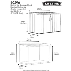 Lifetime Horizontal Plastic Outdoor Storage Shed -Lifetime Sales 13660824 1614949050899666
