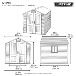 Lifetime Plastic Outdoor Storage Shed - 7x7ft -Lifetime Sales 13660826 6504949045635875