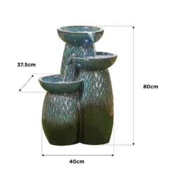 Stylish Fountain Glazed Trio Water Feature With LEDs -Lifetime Sales 13846047 1304962028404822
