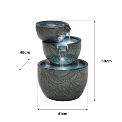Stylish Fountain Fossil Leaf Water Feature With LEDs -Lifetime Sales 13846049 1804962028377735
