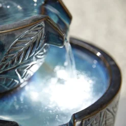 Stylish Fountain Fossil Leaf Water Feature With LEDs -Lifetime Sales 13846049 9274962028283796