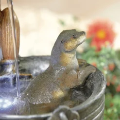 Stylish Fountain Playful Otters Water Feature With LEDs -Lifetime Sales 13846072 1744962027851034