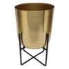 Brass Indoor Plant Pot With Cross Stand - 13.5cm -Lifetime Sales 13887188 1284999809603489