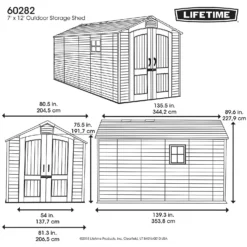 Lifetime 7 X 12ft Outdoor Storage Shed - Installation Included -Lifetime Sales 13911317 2104978028249334