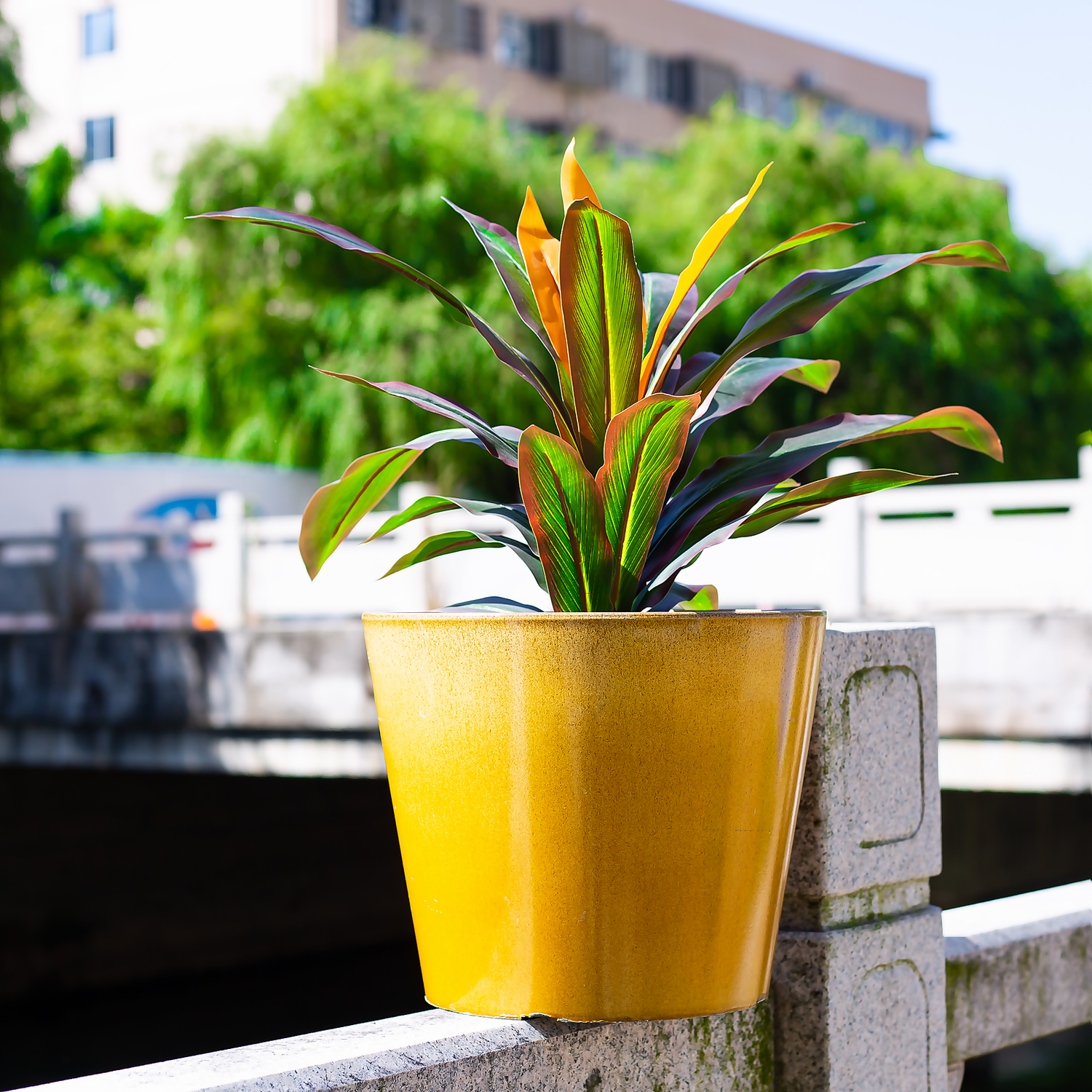 Glazed Finish Planter Mustard 40cm 4 Glazed Finish Planter Mustard 40cm - Image 2