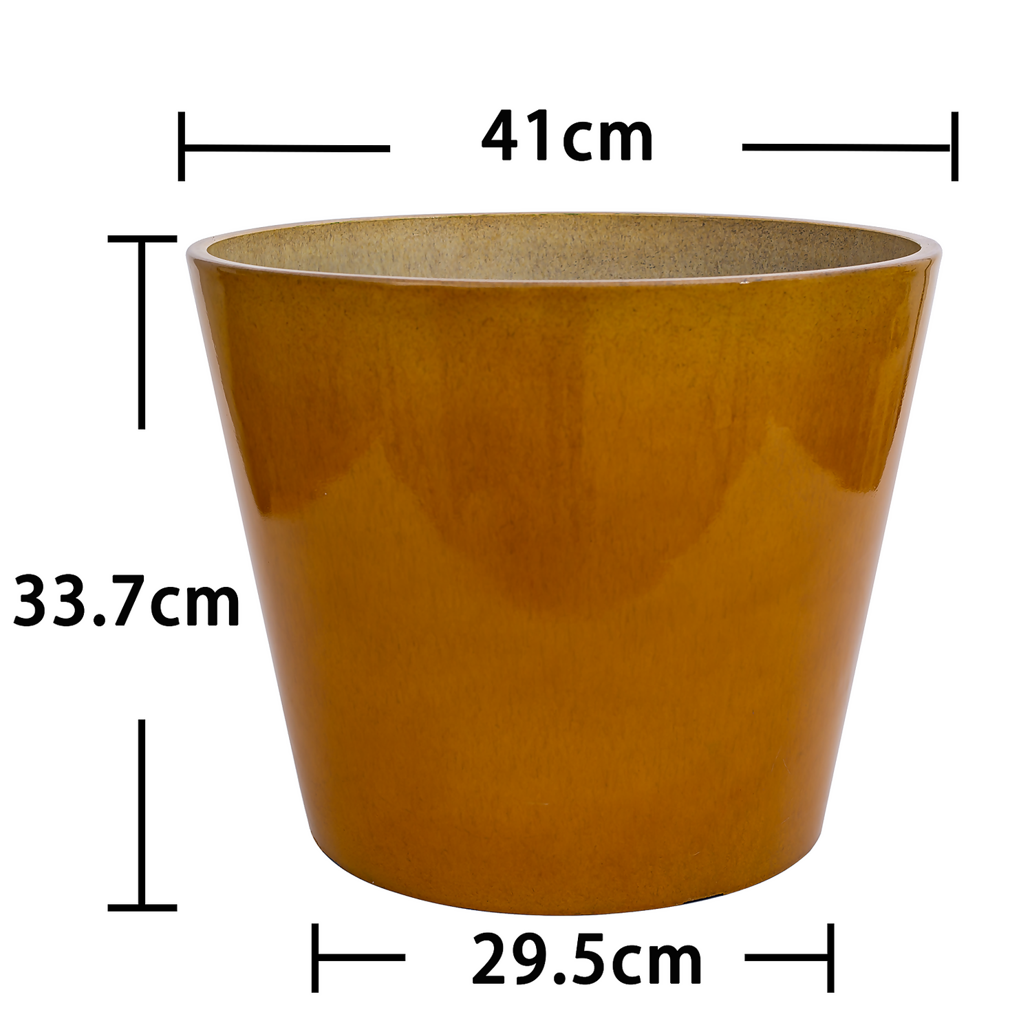 Glazed Finish Planter Mustard 40cm 6 Glazed Finish Planter Mustard 40cm - Image 4