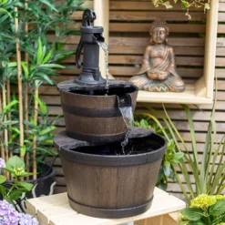 Stylish Fountain Whiskey Barrels Garden Water Feature 16 Stylish Fountain Whiskey Barrels Garden Water Feature -Lifetime Sales 13944159 1645005844956494