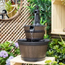 Stylish Fountain Whiskey Barrels Garden Water Feature 14 Stylish Fountain Whiskey Barrels Garden Water Feature -Lifetime Sales 13944159 7015005844786958