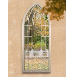 MirrorOutlet Somerley Sunflower Gothic Arch Large Garden Mirror - 150x61 Cm -Lifetime Sales 13950558 9584987173091575