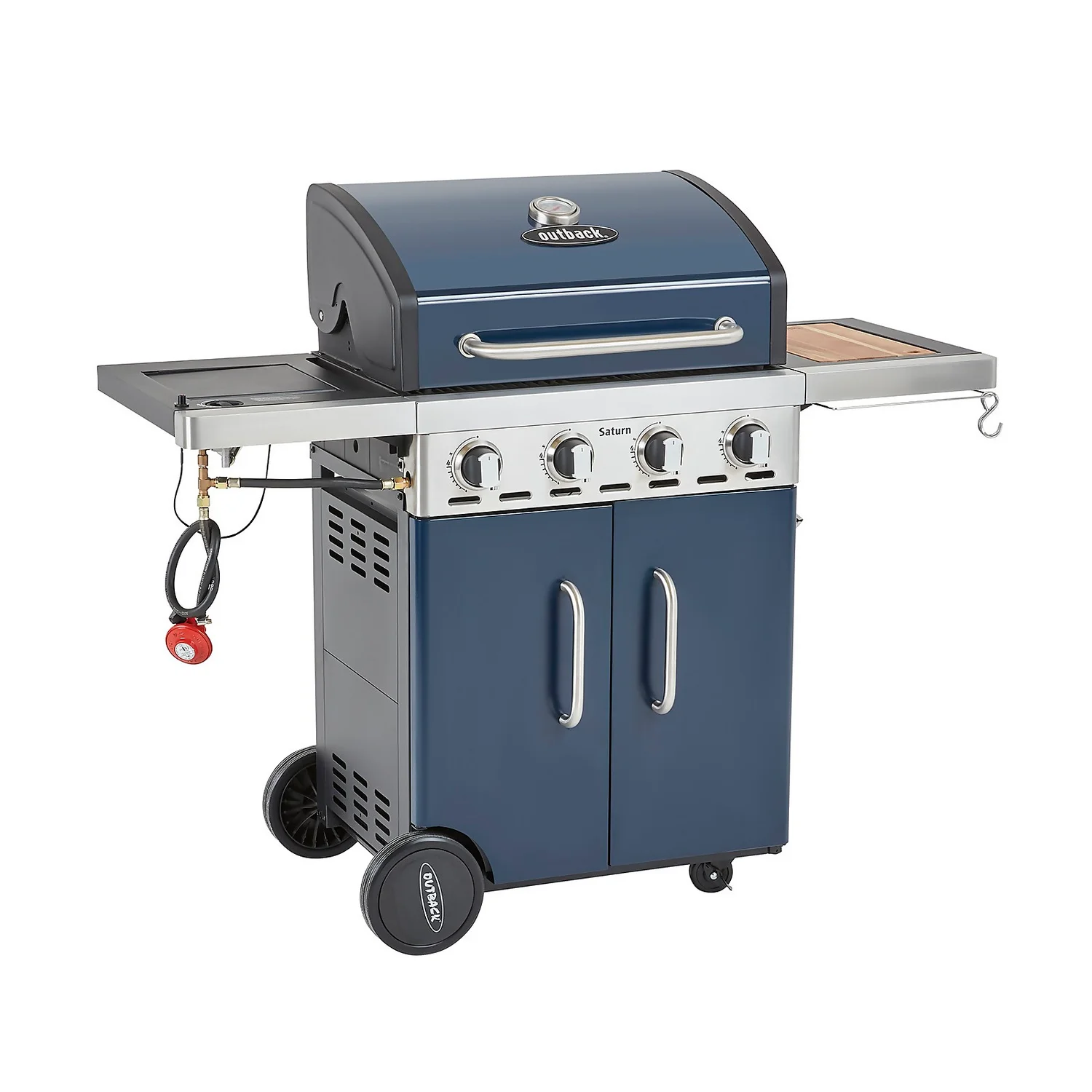 Outback Saturn Pro 4 Burner Gas BBQ - Blue 3 Outback Saturn Pro 4 Burner Gas BBQ - Blue