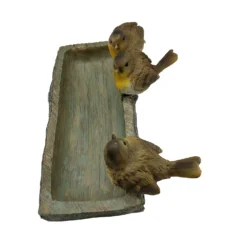 Homebase Wood Log Bird Bath With Birds -Lifetime Sales 13955522 7495014596921816