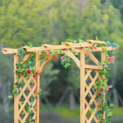 Homebase Wooden Garden Arched Trellis With Planters -Lifetime Sales 13967032 6315014369254225