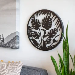 Jungle Leaf Garden Wall Art 35cm - Black -Lifetime Sales 13981006 7305005835382876