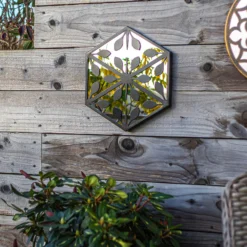 Hexagonal Laser Cut Outdoor Mirror 35cm - Black -Lifetime Sales 13981007 7105005835377797
