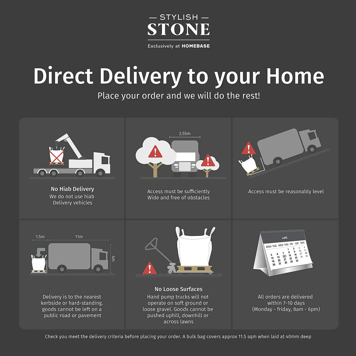 Stylish Stone Midnight Grey Stone Chippings Bulk Bag - 750kg 8 Stylish Stone Midnight Grey Stone Chippings Bulk Bag - 750kg - Image 6