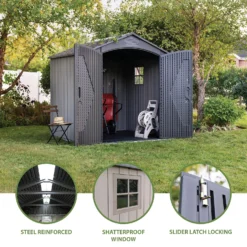 Lifetime 7x7ft Outdoor Storage Shed - Rough-Cut Grey -Lifetime Sales 13997403 2055000054879100