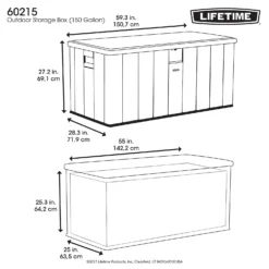 LIFETIME 568L Outdoor Storage Deck Box - Rough-Cut Brown -Lifetime Sales 13997406 1424999835348871