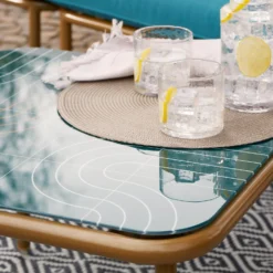 Omari Metal Garden Corner Sofa Set - Teal & Gold 15 Omari Metal Garden Corner Sofa Set - Teal & Gold -Lifetime Sales 14005699 4965022704578830