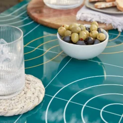 Omari Metal Garden Sofa Set - Teal & Gold -Lifetime Sales 14005703 1275022638104623