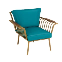 Omari Metal Garden Sofa Set - Teal & Gold -Lifetime Sales 14005703 8455022638225988