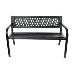 Black Steel Garden Bench
