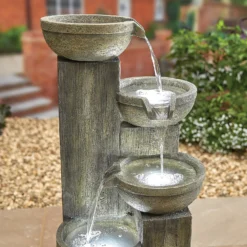 Stylish Fountain Ash Columns Water Feature With LEDs -Lifetime Sales 14519359 4105047822611828